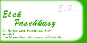 elek paschkusz business card